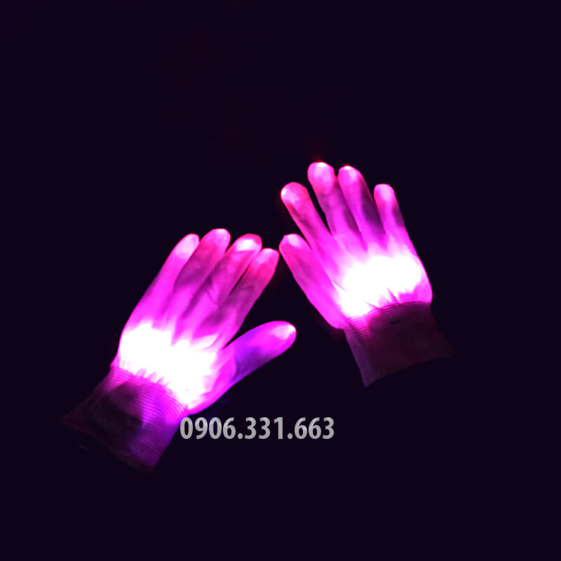 găng tay led màu hồng