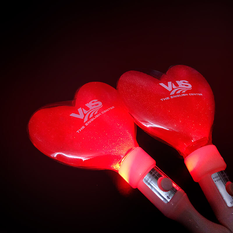 Lightstick led hình trái tim đỏ dán decal