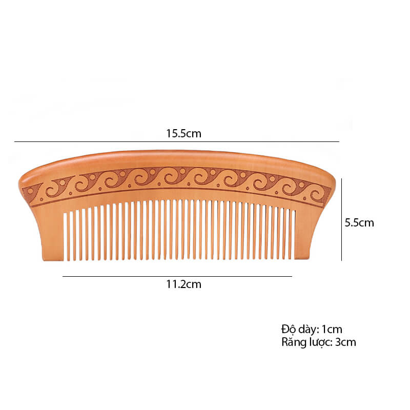 Lược bằng gỗ đào tự nhiên tốt cho tóc